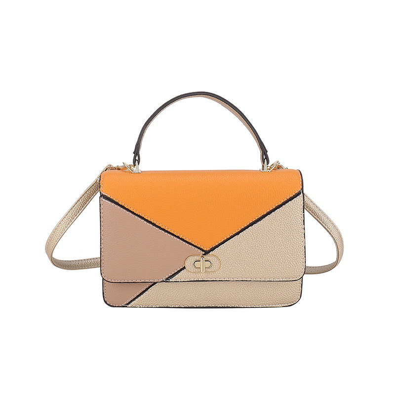 Wholesale Contrast Color Stitching PU Shoulder Bag